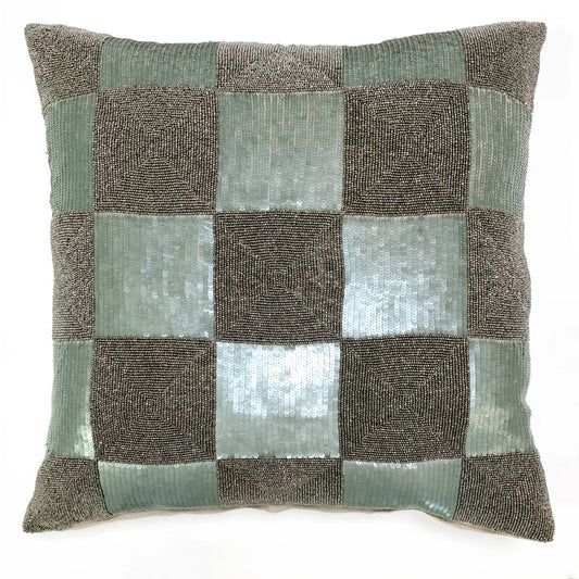 Kyoto Beaded Square Pattern Pillow