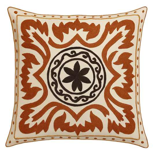 Moroccan Center Circle Cotton Throw Pillow