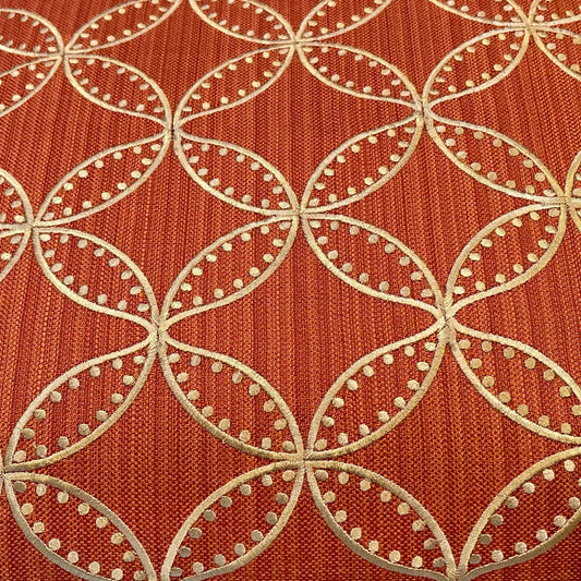 Coral Accent Pillow with Embroidery