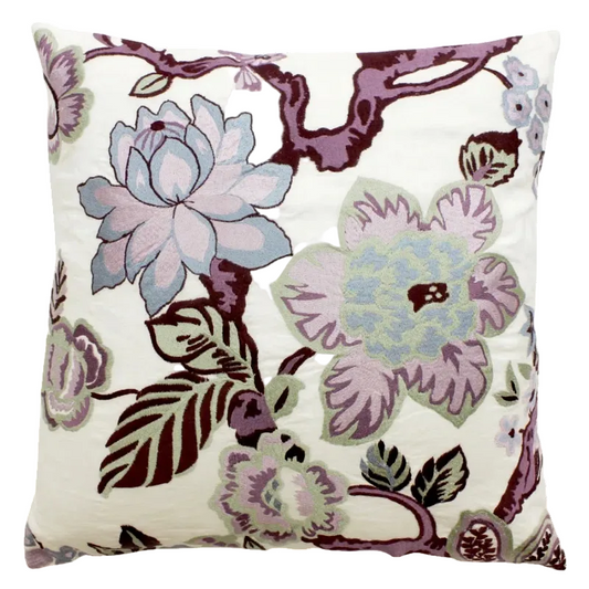 Garden Floral Linen Throw Pillow