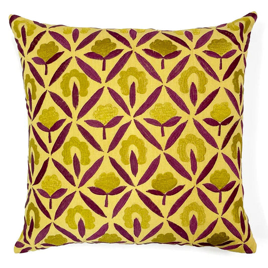 Bali Ikat Floral Throw Pillow