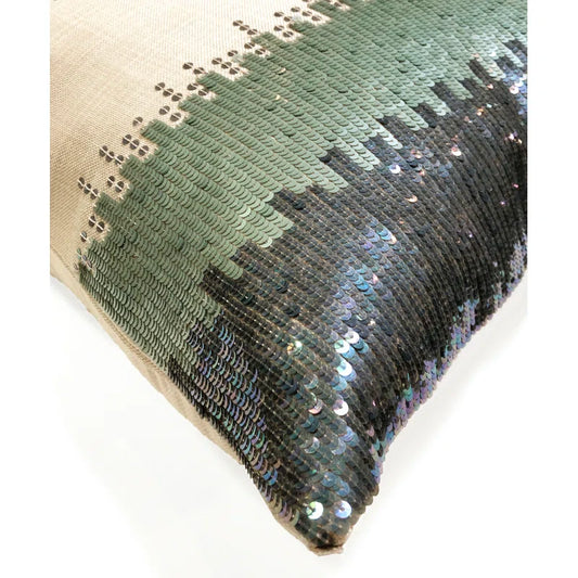 Sequined Linen Throw Pillow
