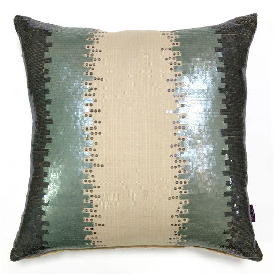 Sequined Linen Throw Pillow