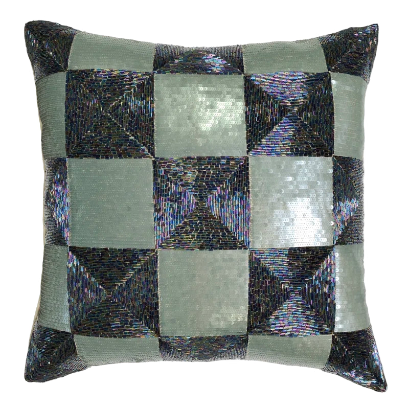 Kyoto Beaded Square Pattern Pillow
