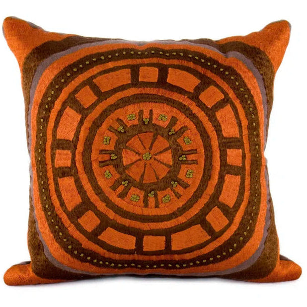 Ravi Circle Motif Cotton Throw Pillow