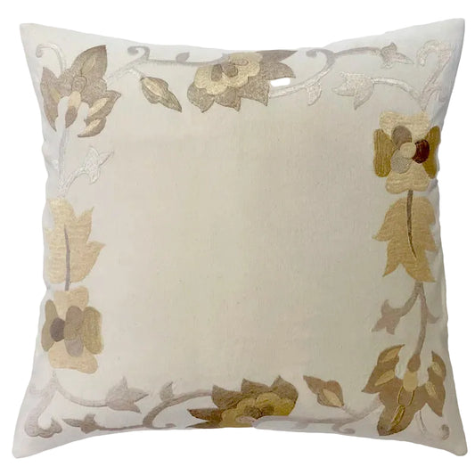 Floral Cotton Throw Pillow
