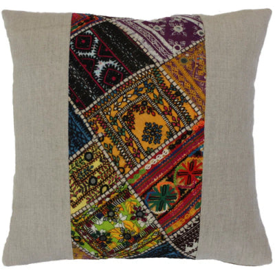 Ethnic Restoration Linen Throw Pillow