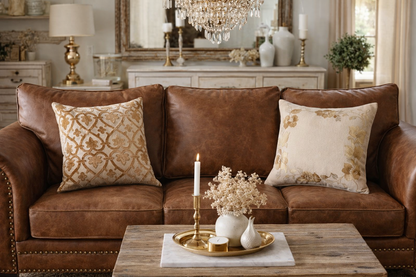 Floral Cotton Throw Pillow