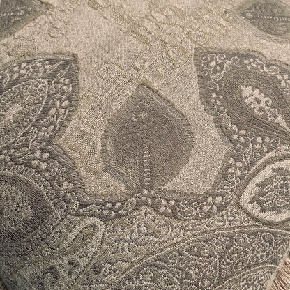 Sand Damask Wool Throw Pillow